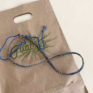 WAKAMI GUATEMALA BLUE GOLD WRAP BRACELET